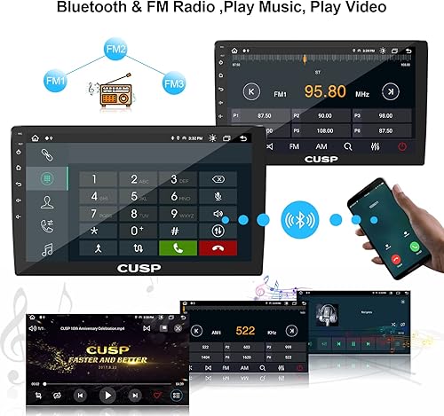 Miniatura 2 de 2025 Nuevo 10 pulgadas Android Car Stereo Radio 8 Core Android 4G+64G Universal Doble DIN Single DIN Pantalla con inalámbrico Apple Carplay Auto