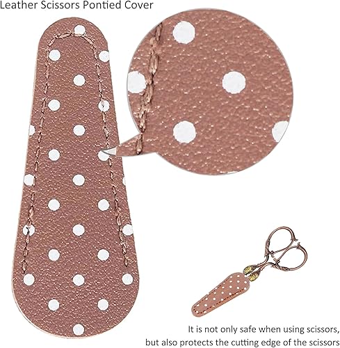 Miniatura 4 de BIHRTC Tijeras de bordado de costura de 4.5 pulgadas, tijeras para manualidades con estuche de cuero, punta afilada, tijeras de acero inoxidable