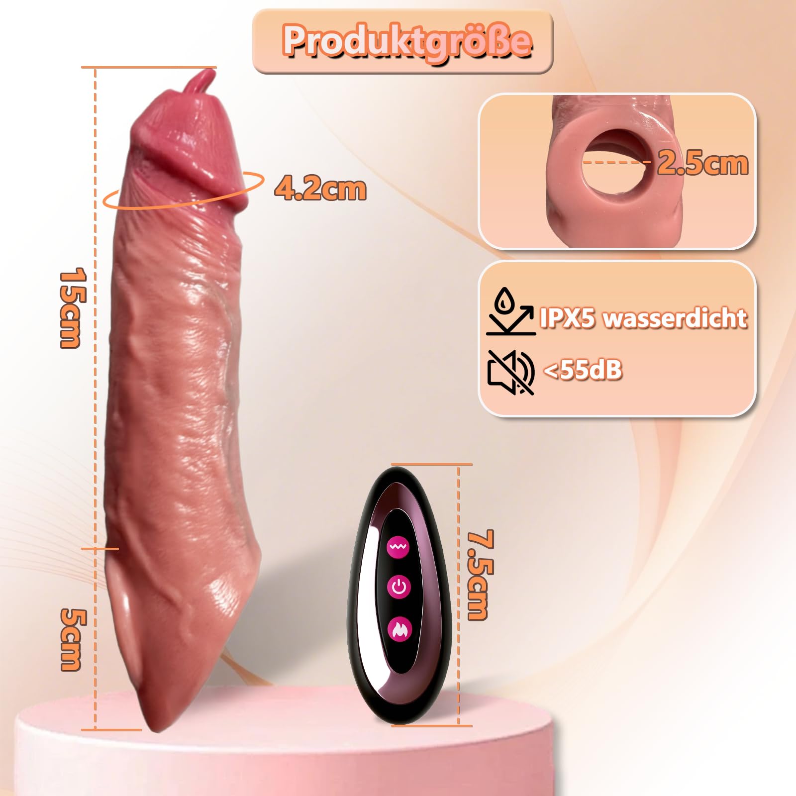 Funda Vibradora para Pene Juguetes Sexuales Eróticos Hombres Consolador Sexo Mujer Parejas Adultos 9 Modos de Vibración Anillo Masculino Gays Alargador Extensión de Pene Plug Anal, Color Neutral