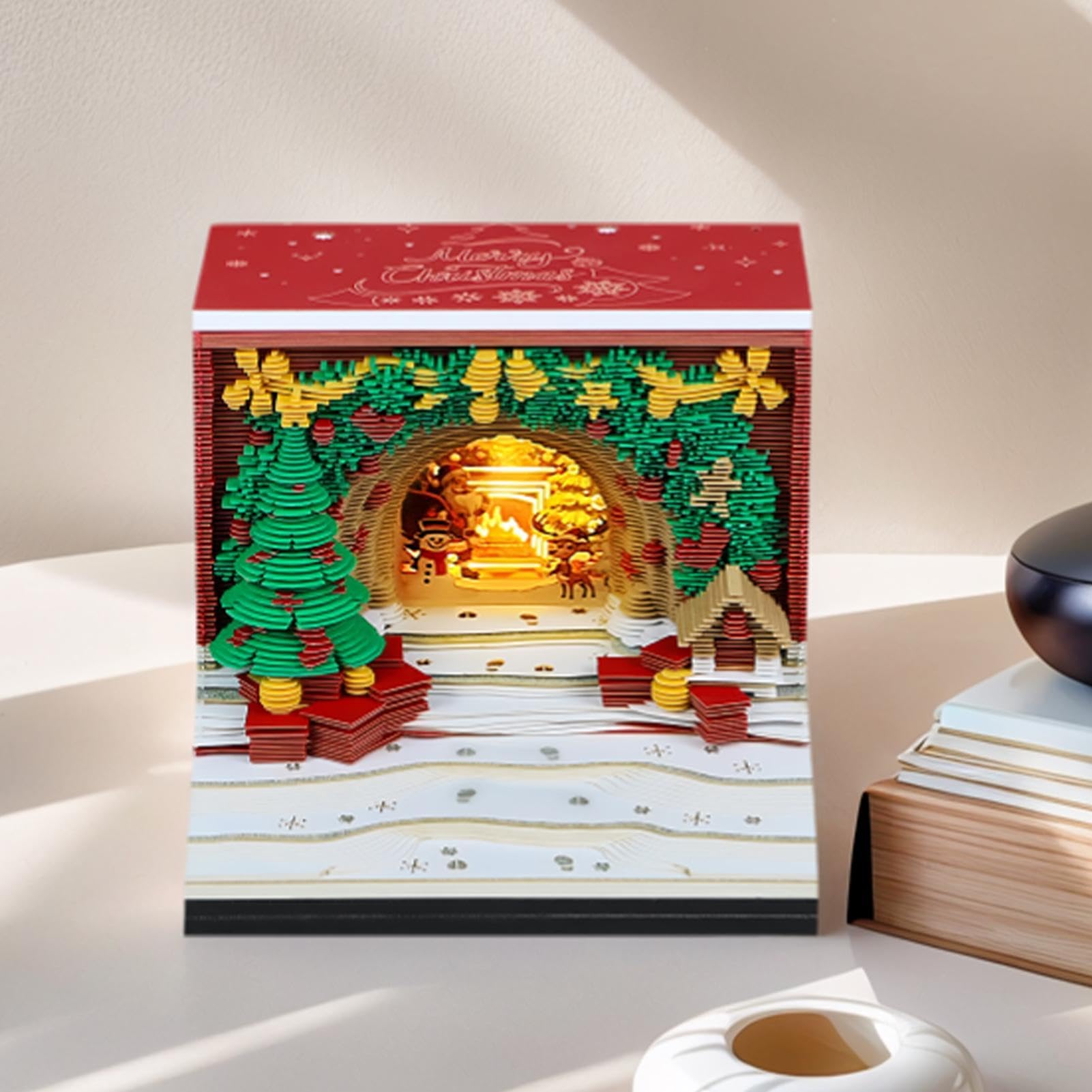 Kalendarz Cząstek Czasu 3D Odrywany Planer LED z Estetycznym Wyglądem | Dekoracja Biurkowa DIY Sztuka Rzeźbienia W Papierze Do Domu Salonu Sypialni Na Co Dzień Święta Urodziny I Nowy