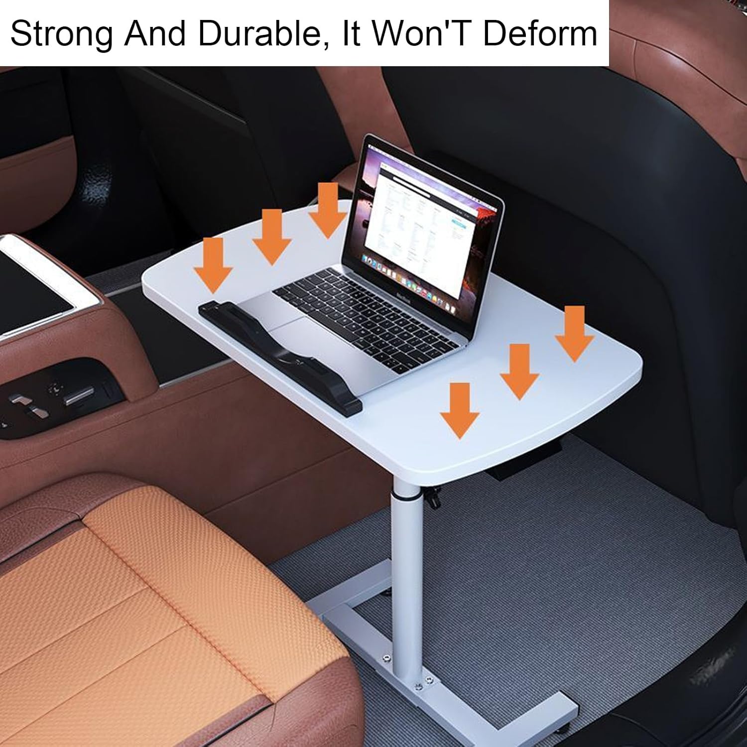 RV Folding Table, Foldable Dinette Table with Adjustable Height, Portable Travel Workstation for Campervans and Motorhomes(Natural,Large)