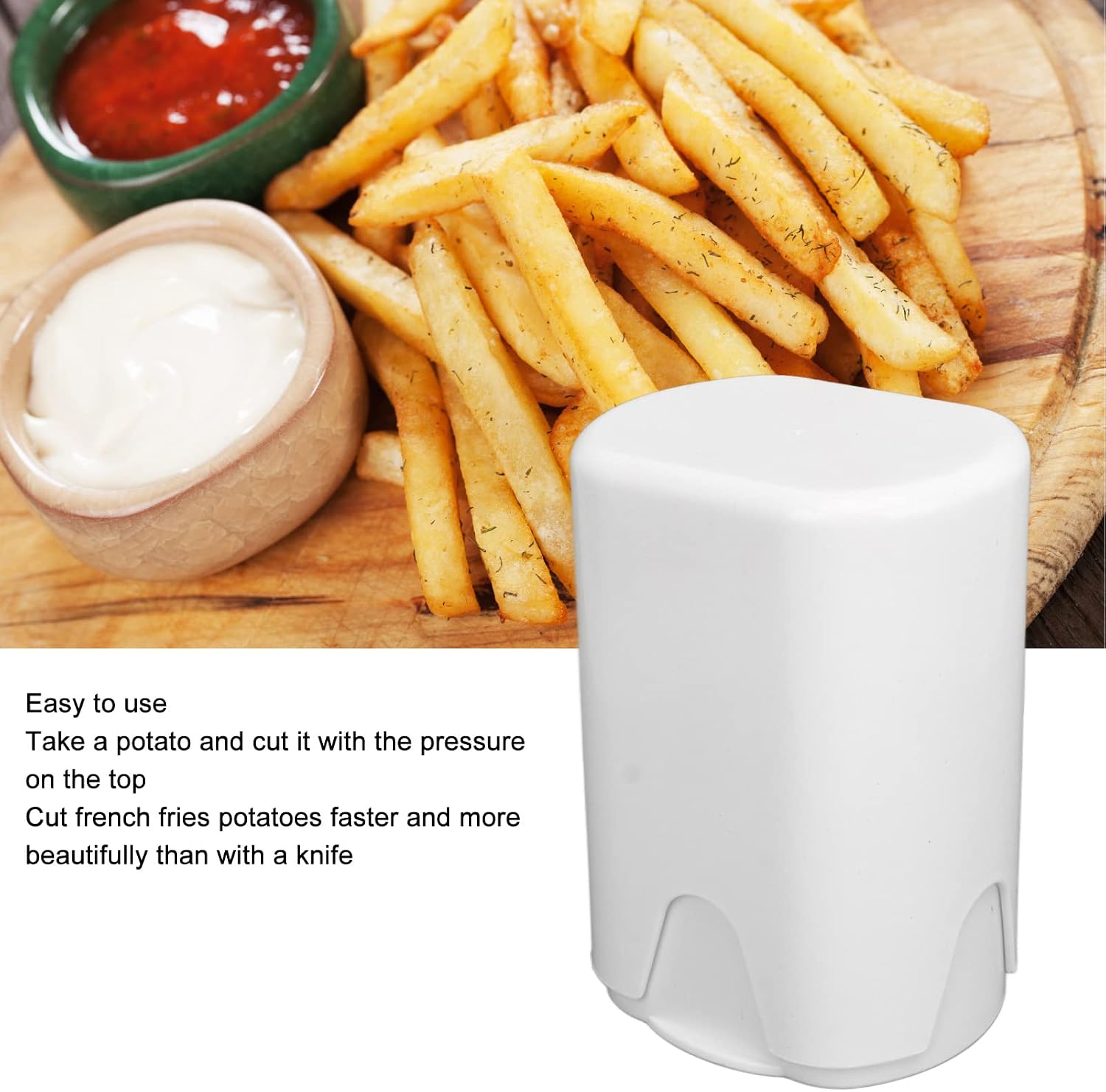 French Fry Cutter, Tower Fry Cutter Vegetable Chopper Dicer with Container and Storage Box for Cucumber, Tomato, Onion