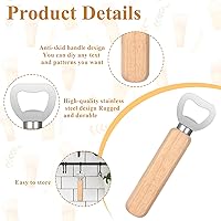 Vista 3 de Abrebotellas a granel con mango de madera, acero inoxidable, resistente, grabable, para fiestas, bares, restaurantes, cocina, festivales