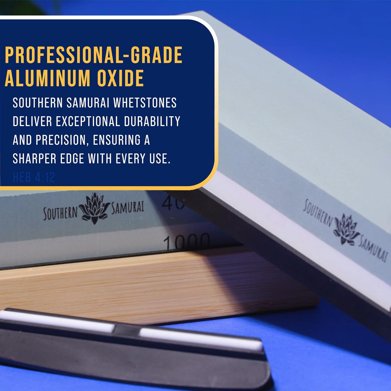 Sharpening Stone Set 400/1000 3000/8000 Grit – Dual Grit Whetstone Knife Sharpening Kit with Angle Guide & Non-Slip Bamboo Base by Southern Samurai