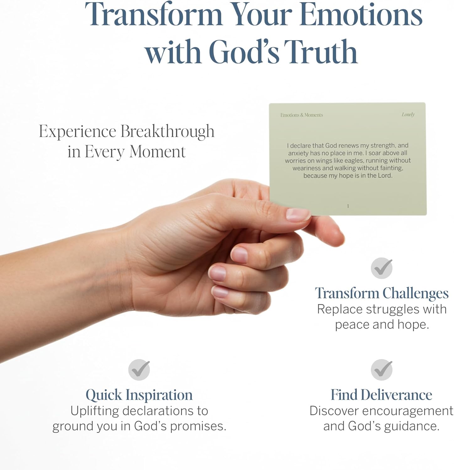 Yesha Bible Verse Cards, Scripture Cards & Christian Prayer Cards – Daily Devotional Cards for Faith, Encouragement & God’s Promises – 100 Mini Scripture Cards for Emotional Healing, Mental Health & Encouragement