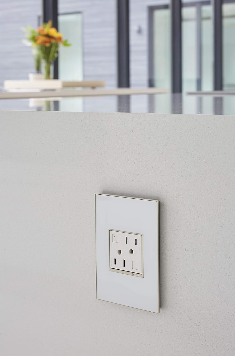 Legrand adorne Tamper-Resistant Self-Test Electrical GFCI Outlet, 15A, White Finish with Matching Wall Plate, AGFTR2152W4WP