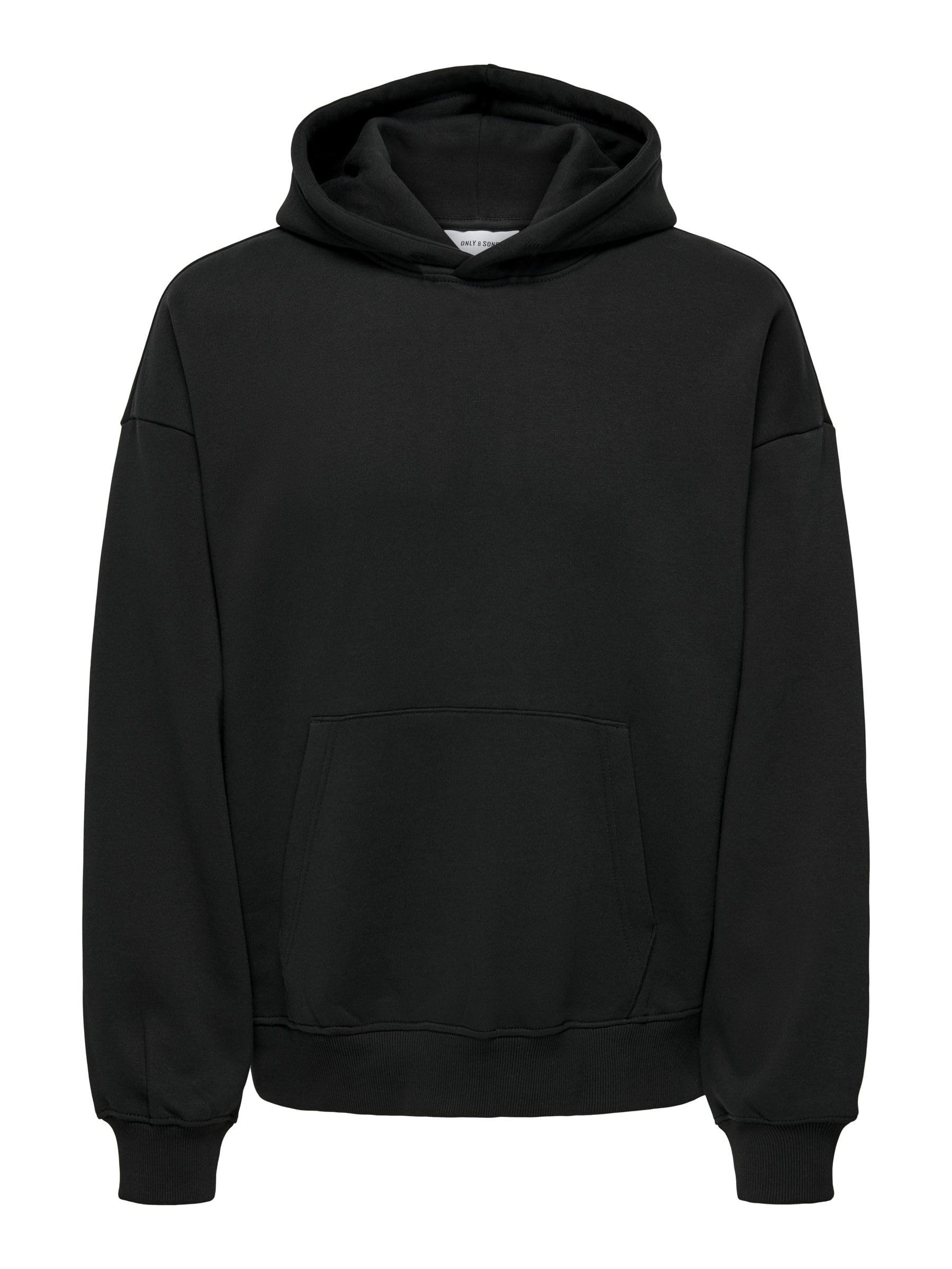 ONLY & SONS Male Hoodie ONSTURNER Sweatshirt, black, M