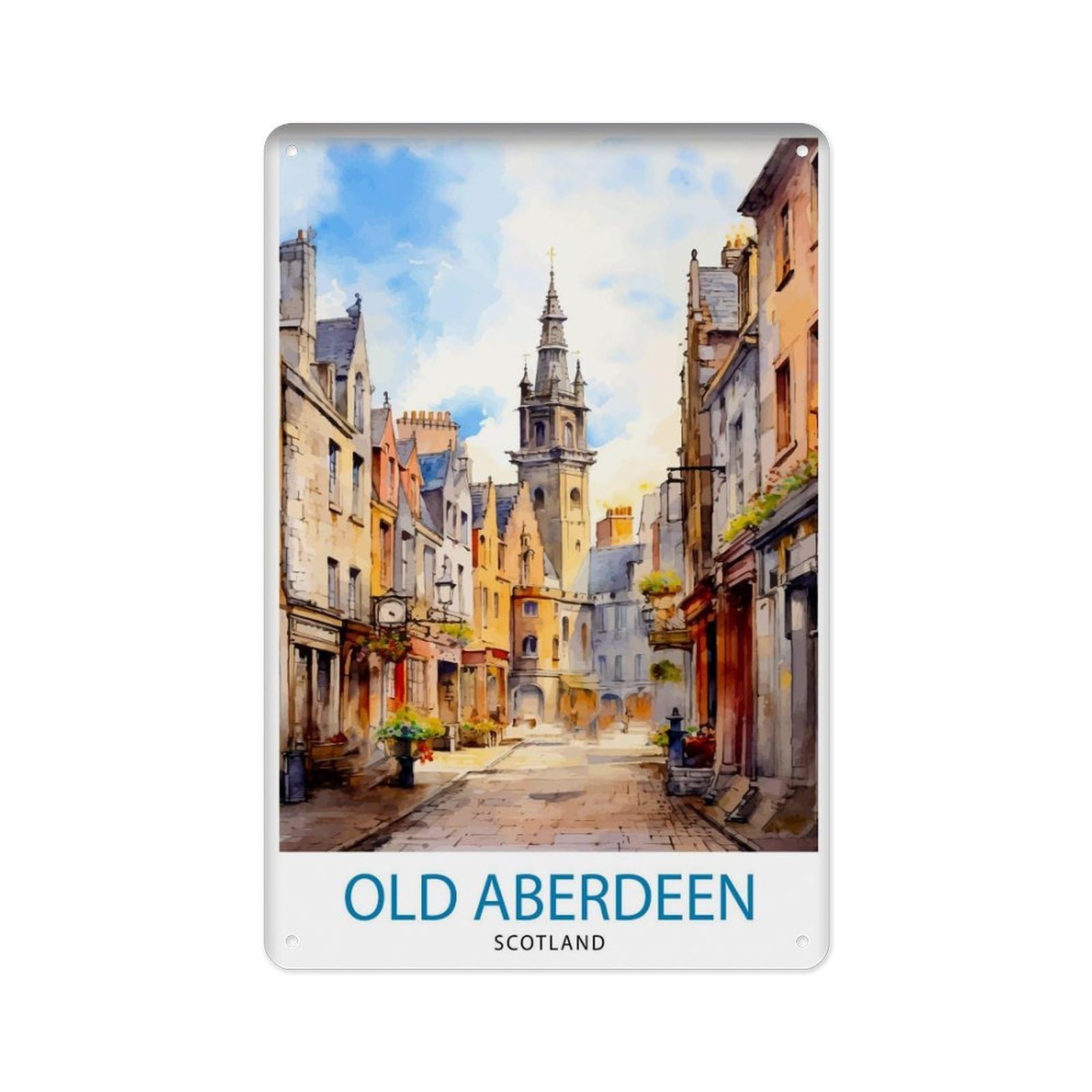 peiyeety Metal Tin Sign Ancient Aberdeen Scotland Trip, Ancient Aberdeen Wall Decor, Ancient Aberdeen Scotland Trip, Ancient Aberdeen Art 8 X 12 Inch