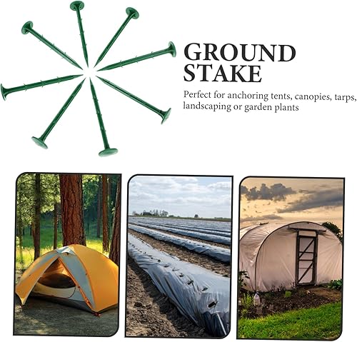 Miniatura 5 de Yardwe Estacas de plástico para jardín, 100 piezas, para plantas, lona de suelo, 6 pulgadas, color negro