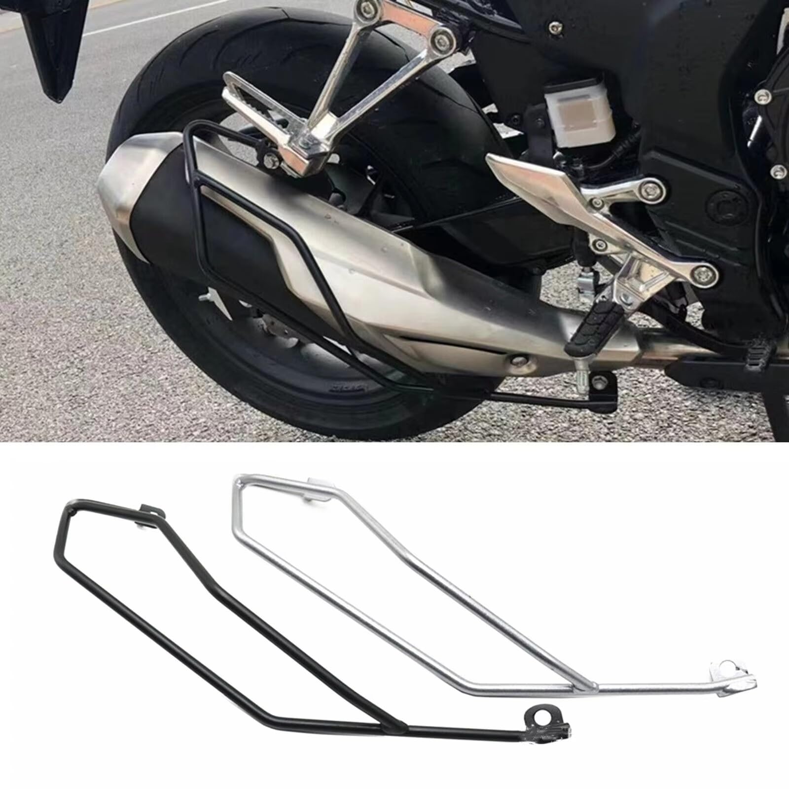 Paramotore Tubolare Per CB500X 2019 2020 2021 2022 2023 Protezione Tubo Scarico Nero Barra Protezione Motorcycle motore Paraurti(Black)