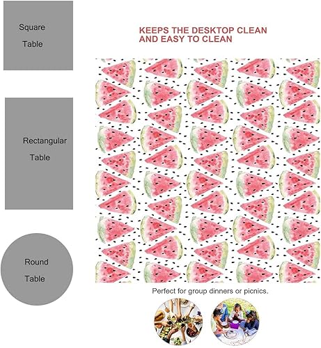 Vista 3 de Mantel de acuarela Redondo para Mesa De 4 Sillas Coral Verde Pálido Negro Mantel rústico Decoración de mesa 30 x 30 pulgadas Abstract_07
