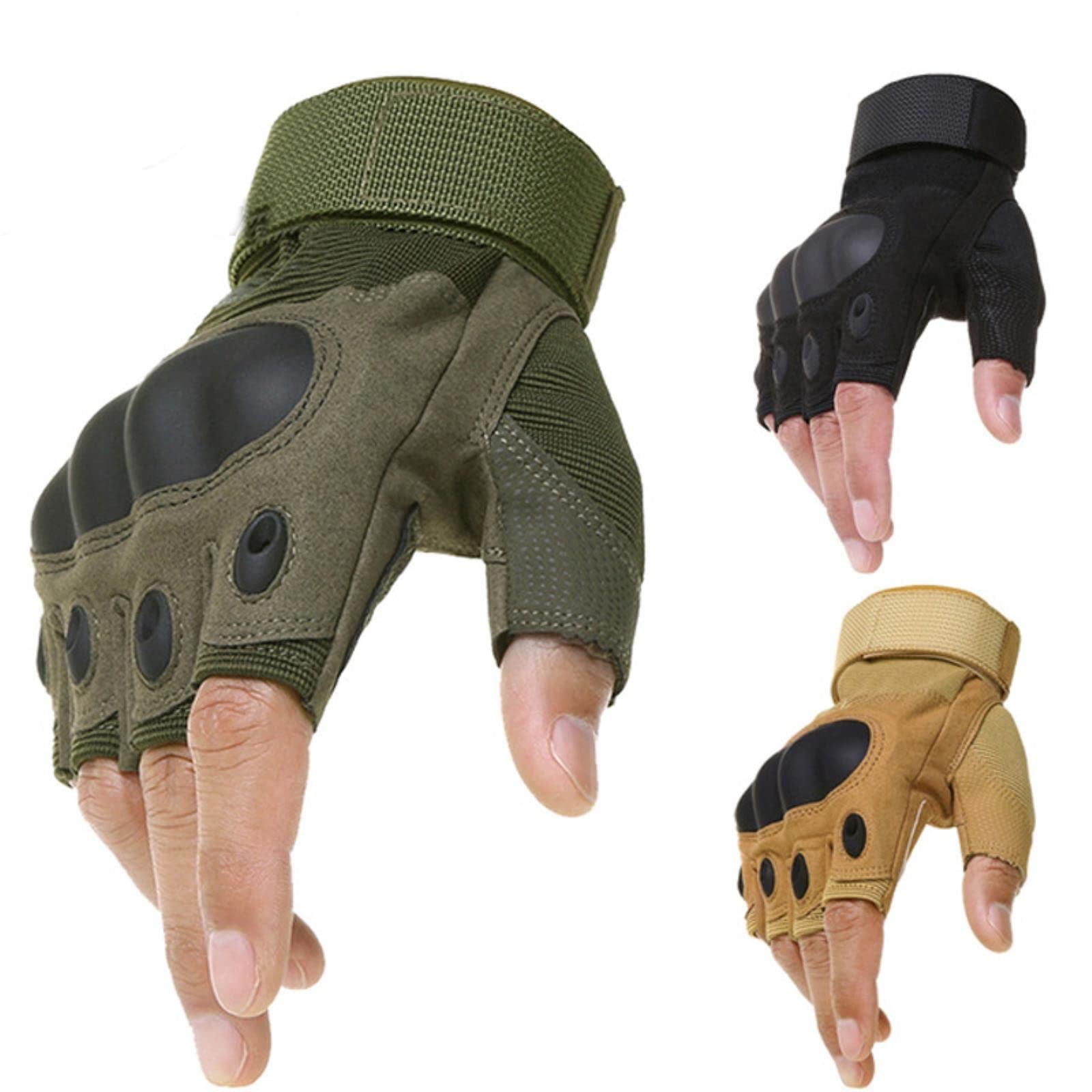 ZYONG Guanti Tattici per Esterni, Guanti Sportivi a Mezzo Dito per Softair e Caccia, Unisex Adulti