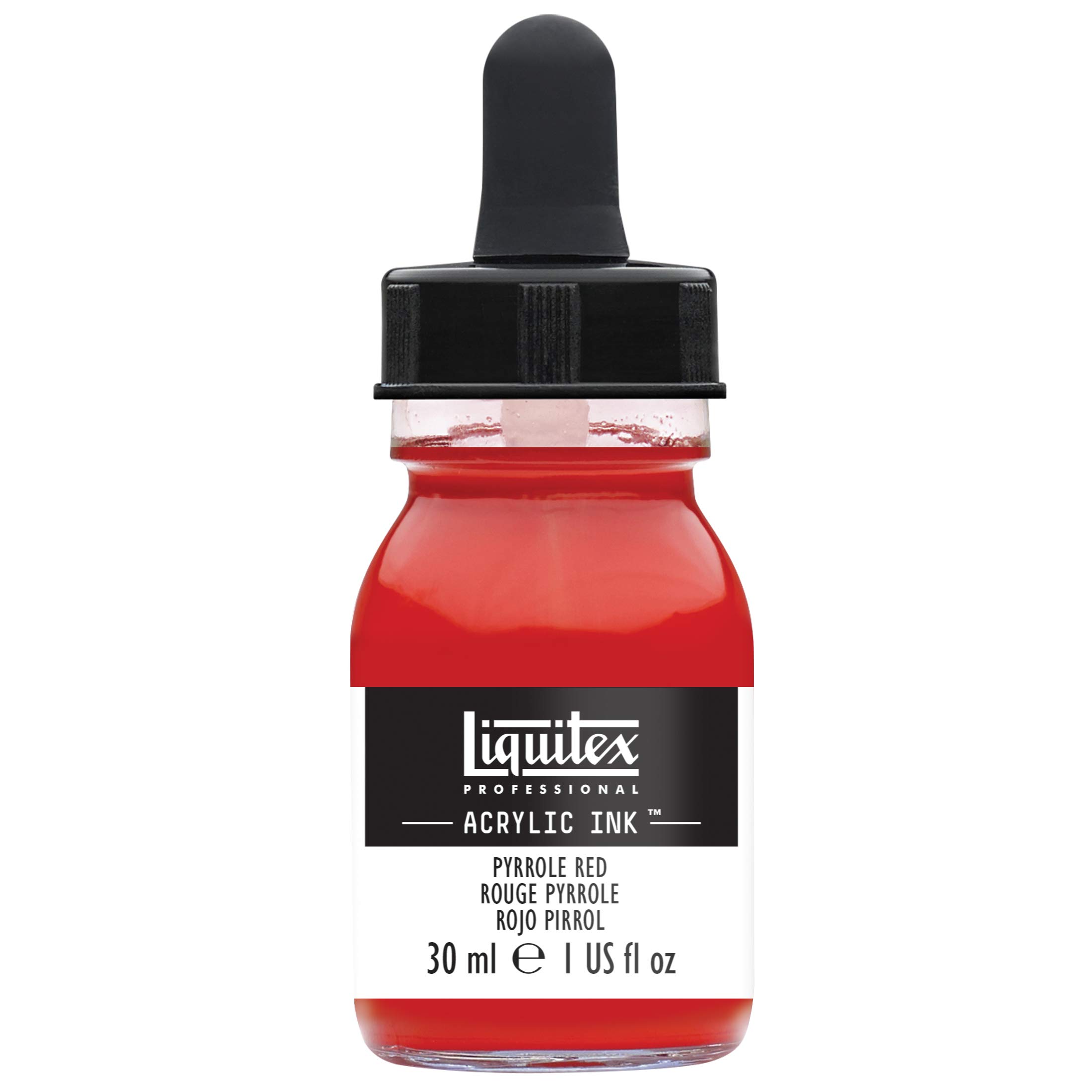 Liquitex 4260321 liquid professional acrylic paints - ink, 30 ml, highly pigmented airbrush paint, pyrrol red