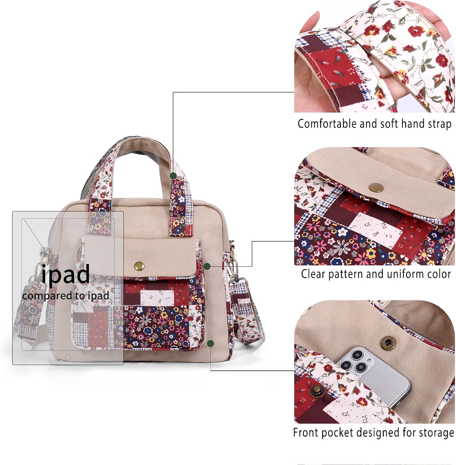 Black Butterfly Premium Canvas Shoulder Bag, Top Handle for Women, Lightweight Handbag, Small Style Crossbody - Image 4