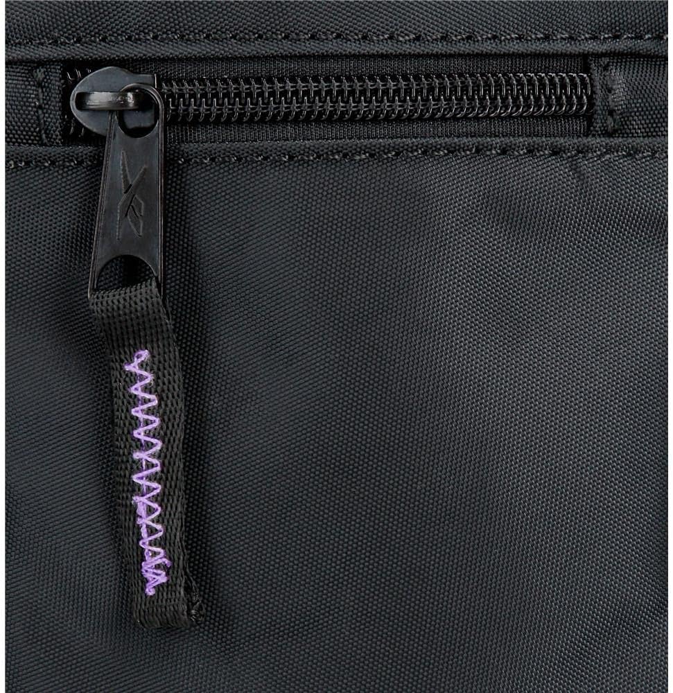 Reebok Linden Toiletry Bag Two Compartments Black 17x9x2 cms Polyester, Black/White, Neceser Dos Compartimentos, Toiletry Bag