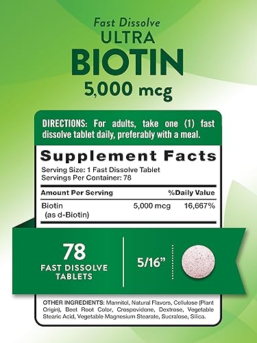Miniatura 2 de Nature's Truth Biotin 5000mcg  78 Fast Dissolve Tablets  Natural Berry Flavor  Vegan, Non-GMO & Gluten Free