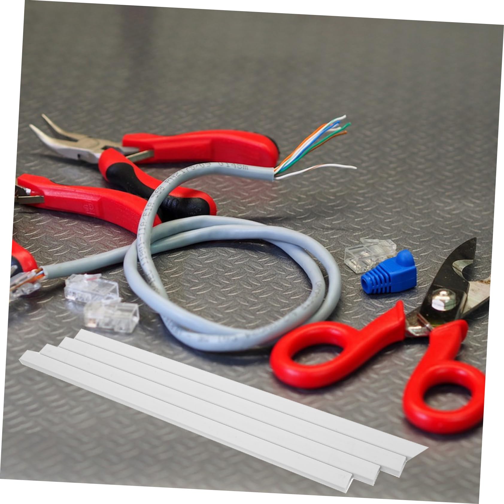 Ocultador de Cables de Pared Blanco, 1 Set, Plástico, Gestión