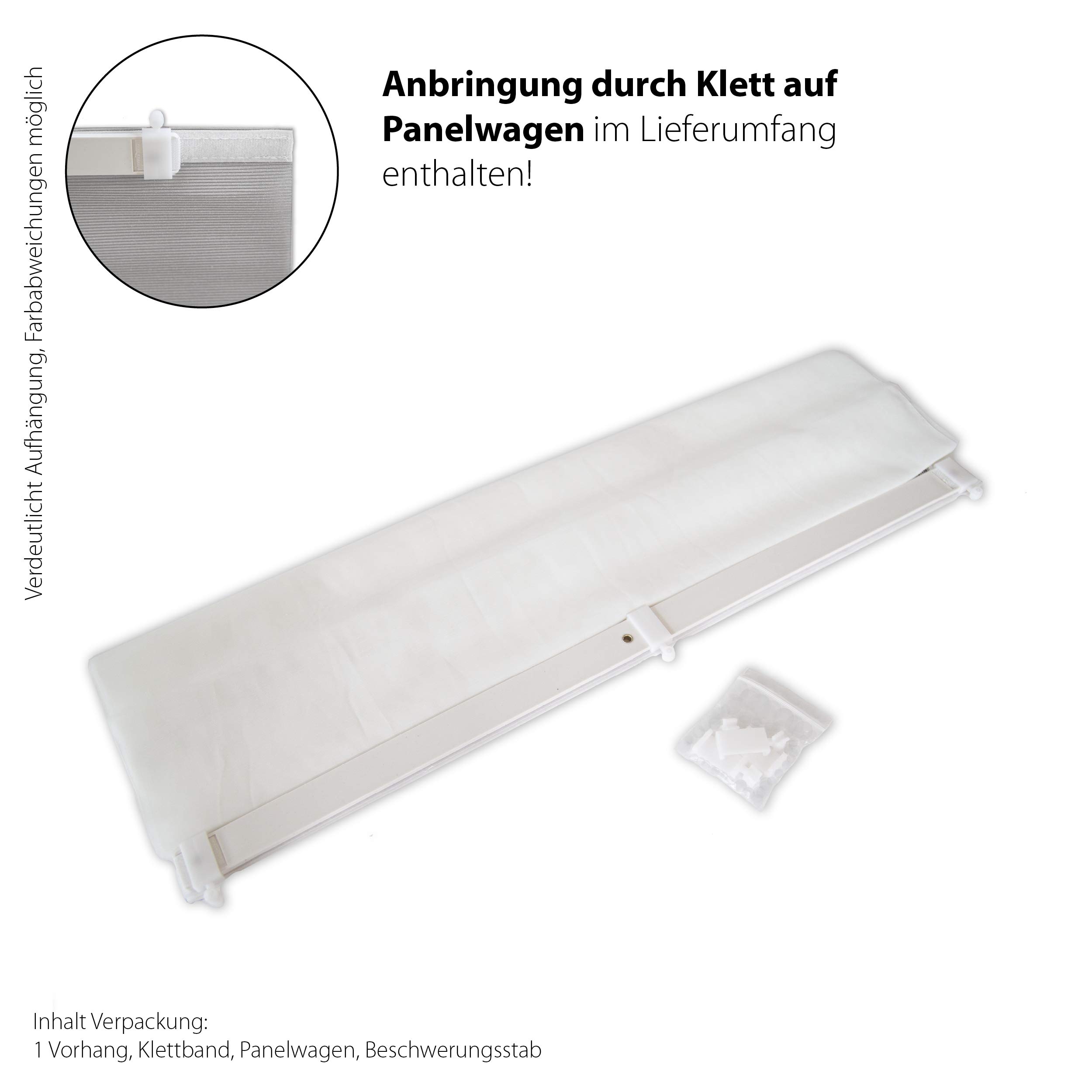 Homing transparenter Flächenvorhang Uni Schiebegardine, Weiss, 1 Stück, H x B: 245 cm x 60 cm, 5949-00