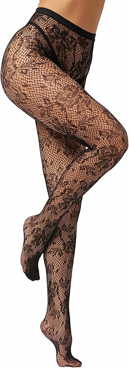 EVERSWE High Waist Fishnet Tights, Thigh High Suspender Stockings