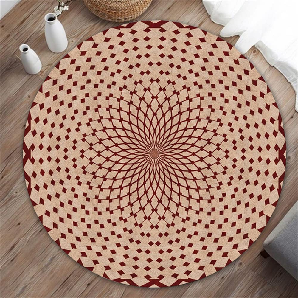 Tapis rond salon moderne vertiges visuels 120cm de diamètre tapis de sol antidérapant cuisine