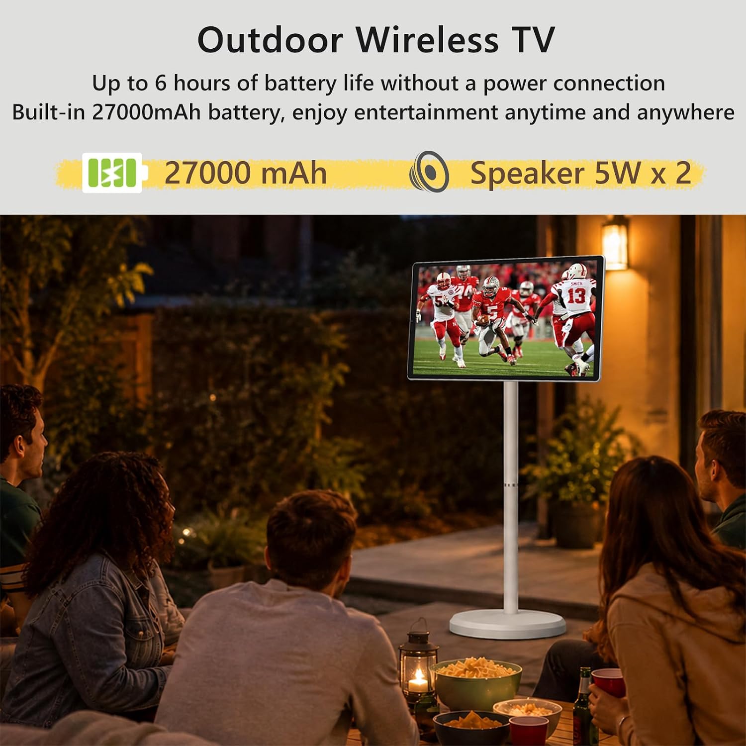 OFD 21.5" Gen2 Portable TV on Wheels,Touchscreen & Rolling Stand,Android 15 7 71i3RrfdBPL. AC SL1500