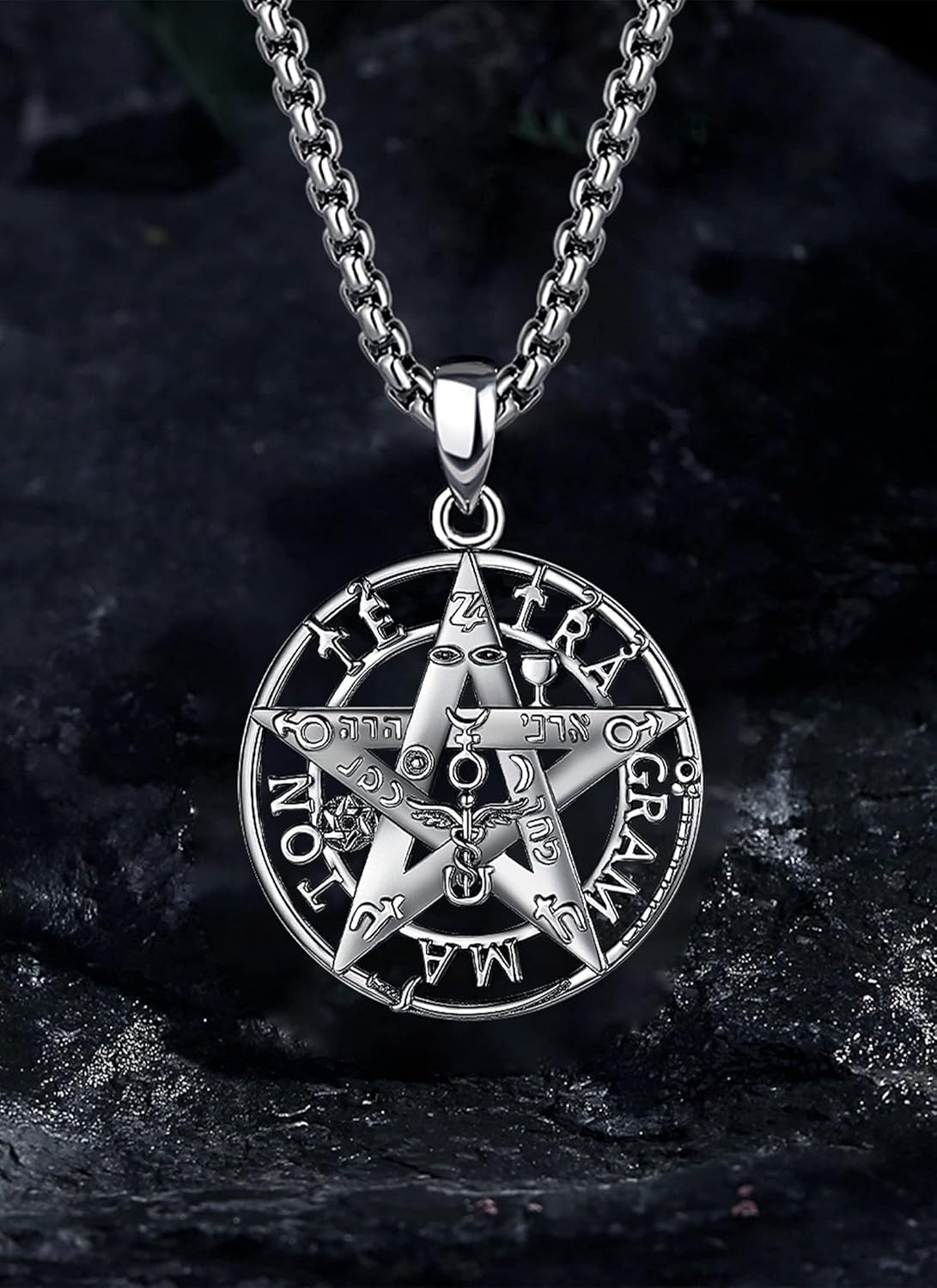 CELESTIA 925 Sterling Silver Tetragrammaton Pendant/Tetragrammaton Rings/Masonic Necklace/Pentagram Jewelry for Women Men - Image 2