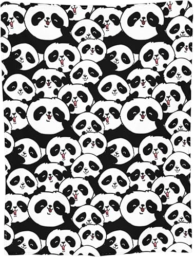 Manta encantadora de panda súper suave y acogedora manta de vellón de felpa para cama, sofá, silla, cuna de bebé, sala de estar, bonita manta