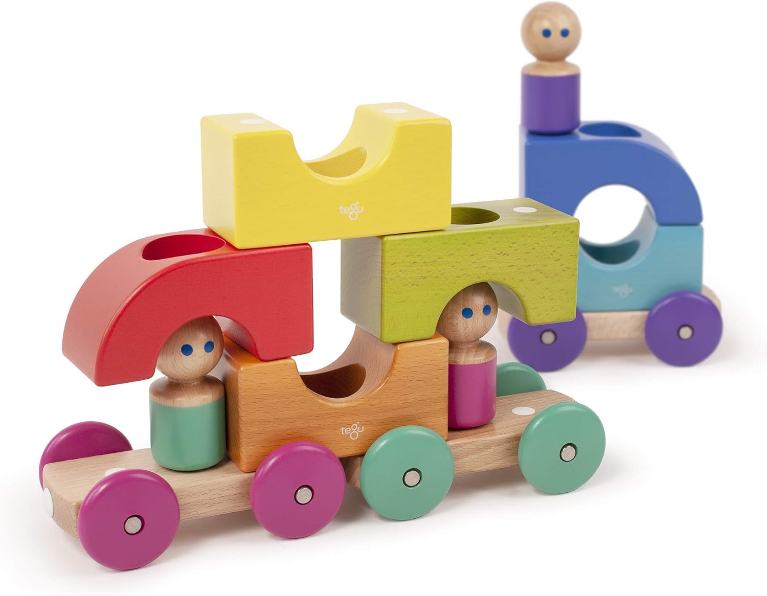 Flash Deals - 60% OFF 12 Piece Tegu Magnetic Tram Building Block Set, Rainbow