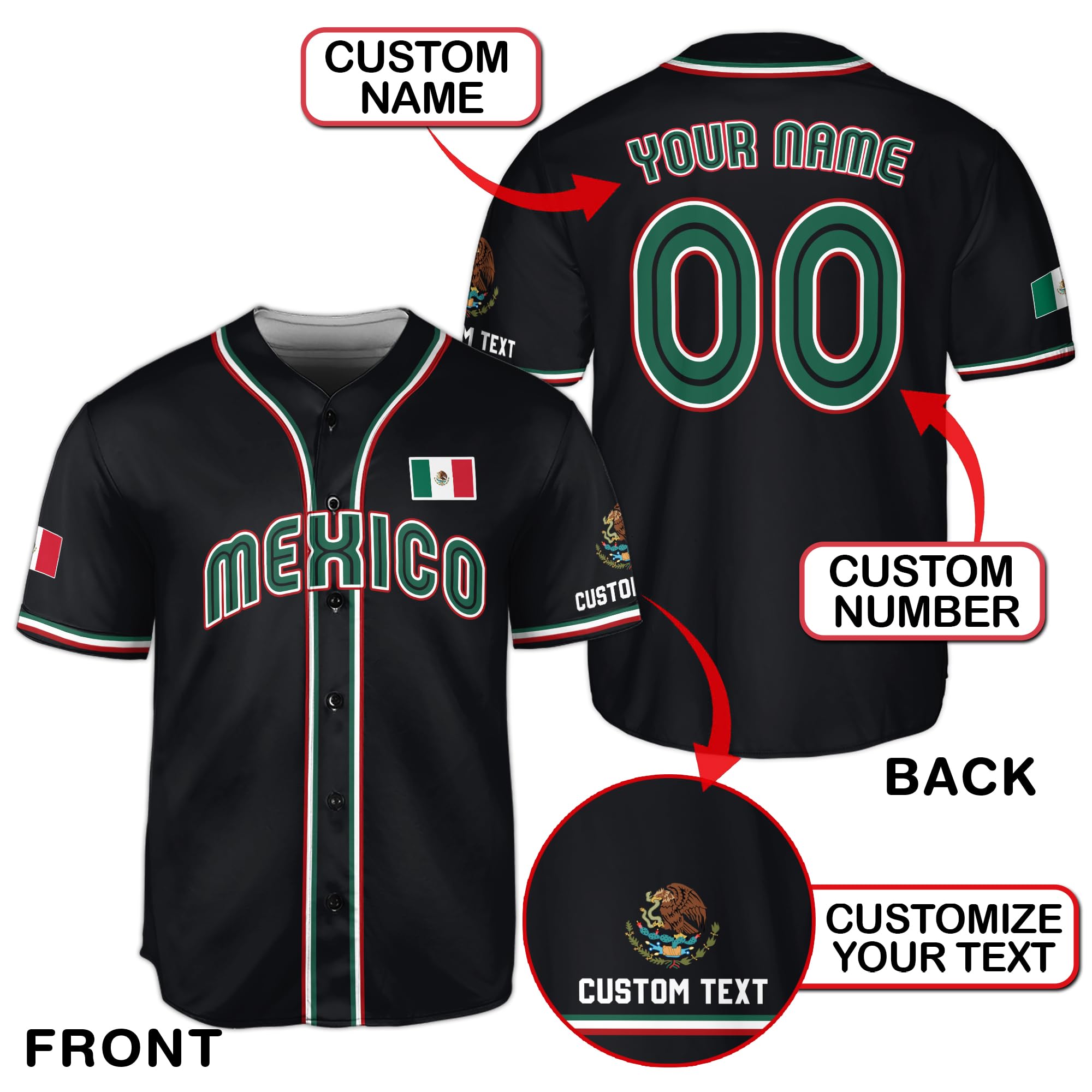 Custom Mexico Jerseys for Men, Mexico Baseball Jersey Men, Mexico Soccer Jersey, Mexico Jersey Men 8