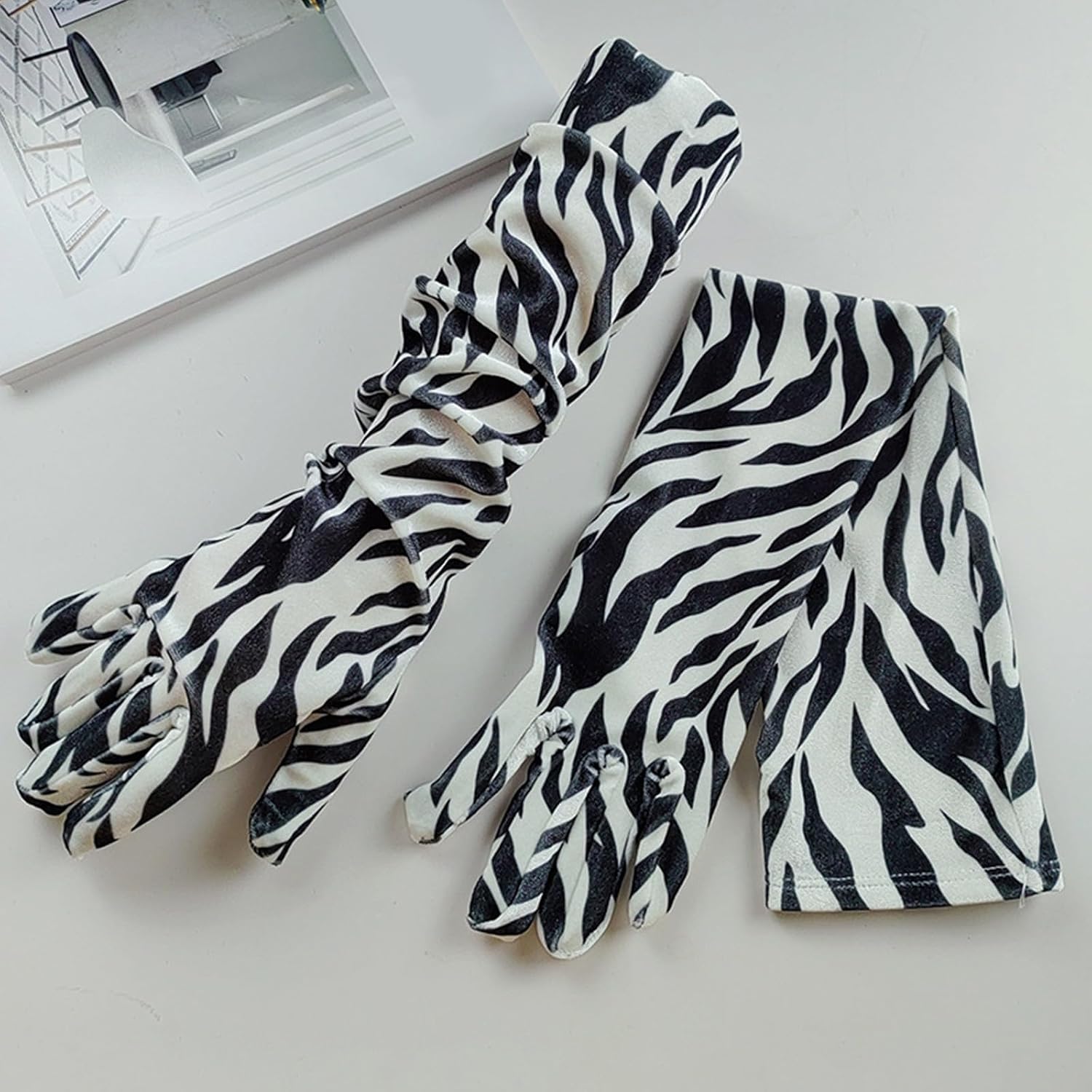Evening Dress Gloves for Women Lady Full Finger Proms 1920s Elegant Occasion Gloves