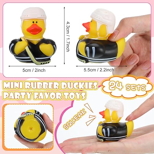 Miniatura 2 de Jexine 24 piezas de patos de goma de 4 estilos divertidos y adorables, juguetes divertidos y adorables, regalos de patos, fiesta de cumpleaños,