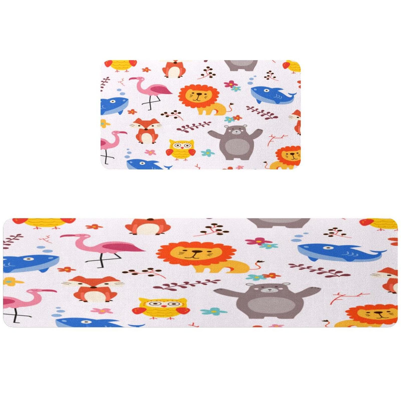 Alfombrillas lavables y absorbentes con diseño de búho para pasillo