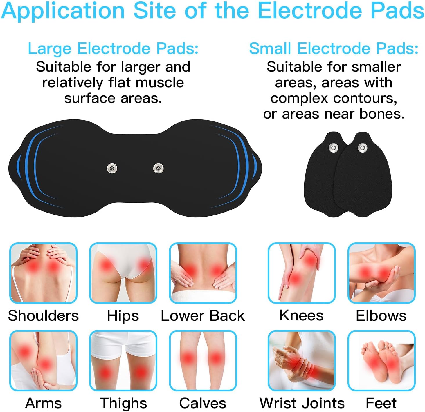 Tens Unit Electrode Pads 4 Pack - 7.14 in x 2.9 in Tens Unit Replacement Pads - Standard 3.5mm Snap-on Connectors Tens Unit Pads - Compatible with 571C and 023B Wireless TENS Unit