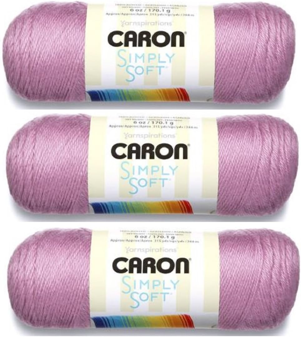 Caron Simply Soft Yarn 6 oz Med (4) Weight (3-Pack) BlackBerry