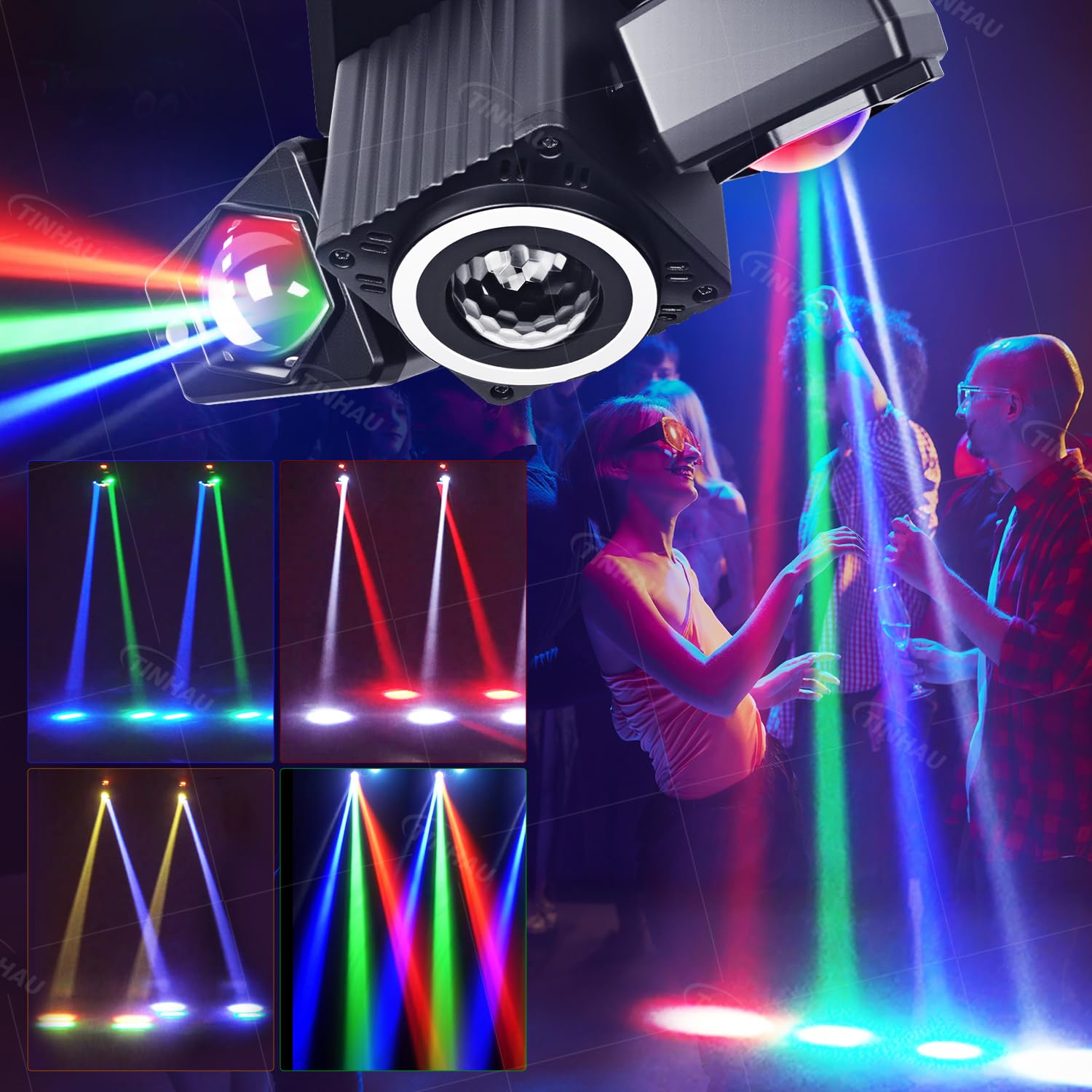 Disco PartyLicht, Disco Kugel Dj Light Sound Activated mit Fernbedienung Stage Strobe für Partys KTV Weihnachten Halloween Dekoration