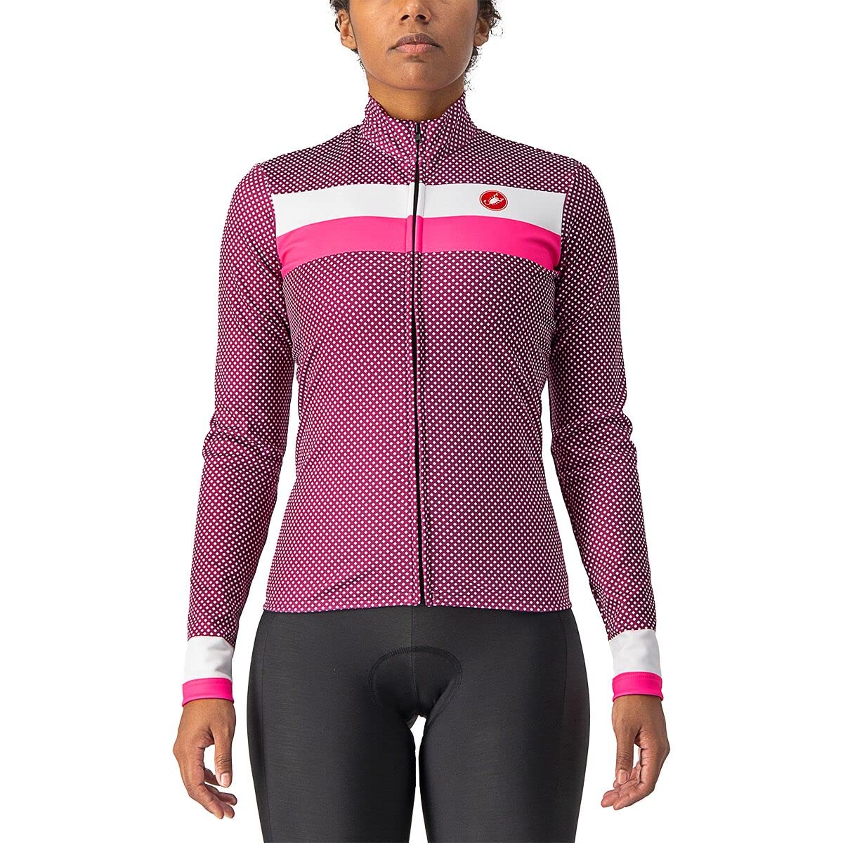 Castelli Women's Cyclamen/White-Pink Fluo 4522547-014 Volare Ls Jersey Sweatshirt S