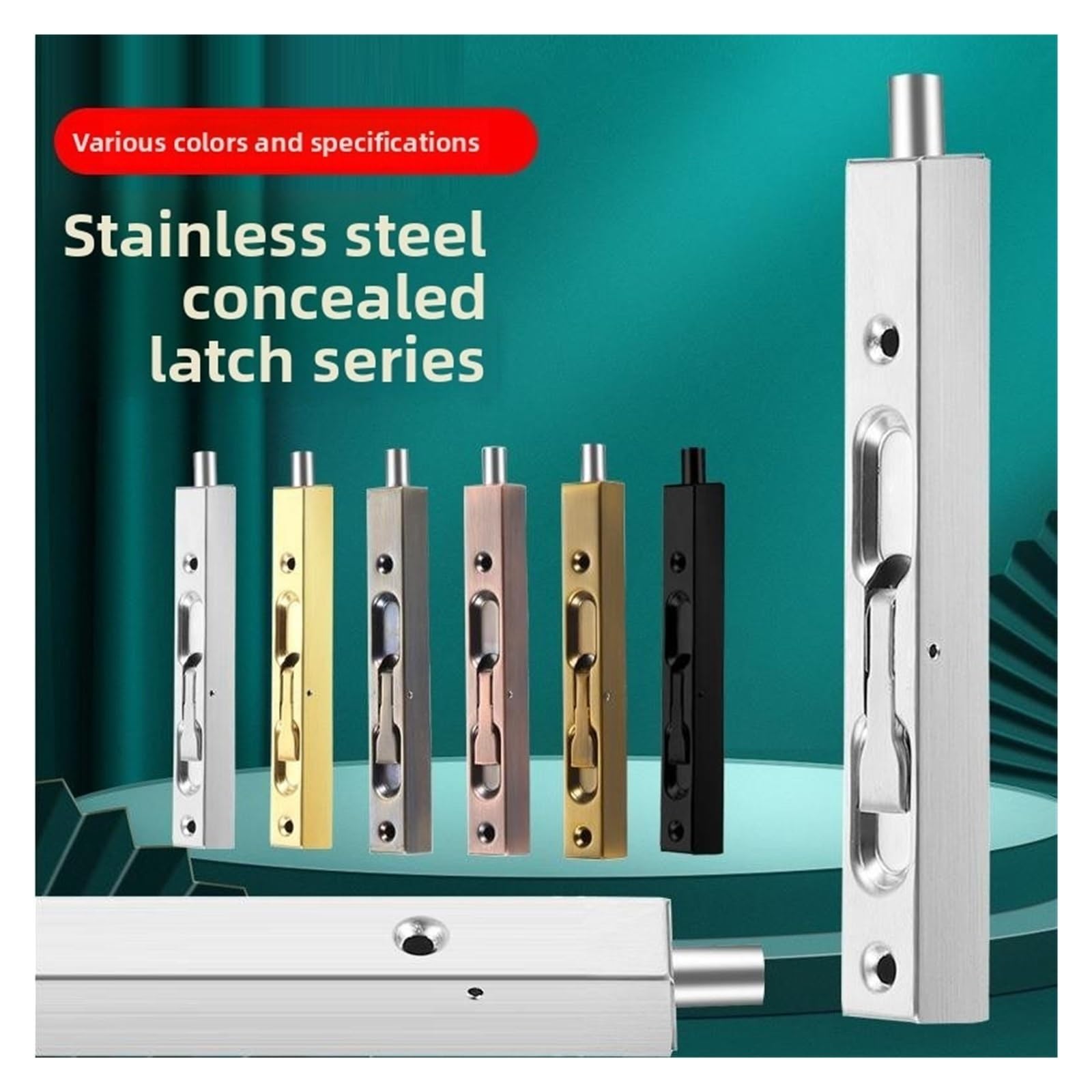 Pasador de Embutir Pestillo de puerta oculto con perno al ras acero inoxidable, cerradura inserción antirrobo oculta for puertas dobles madera, Hardware seguridad(Bronze-10inch)