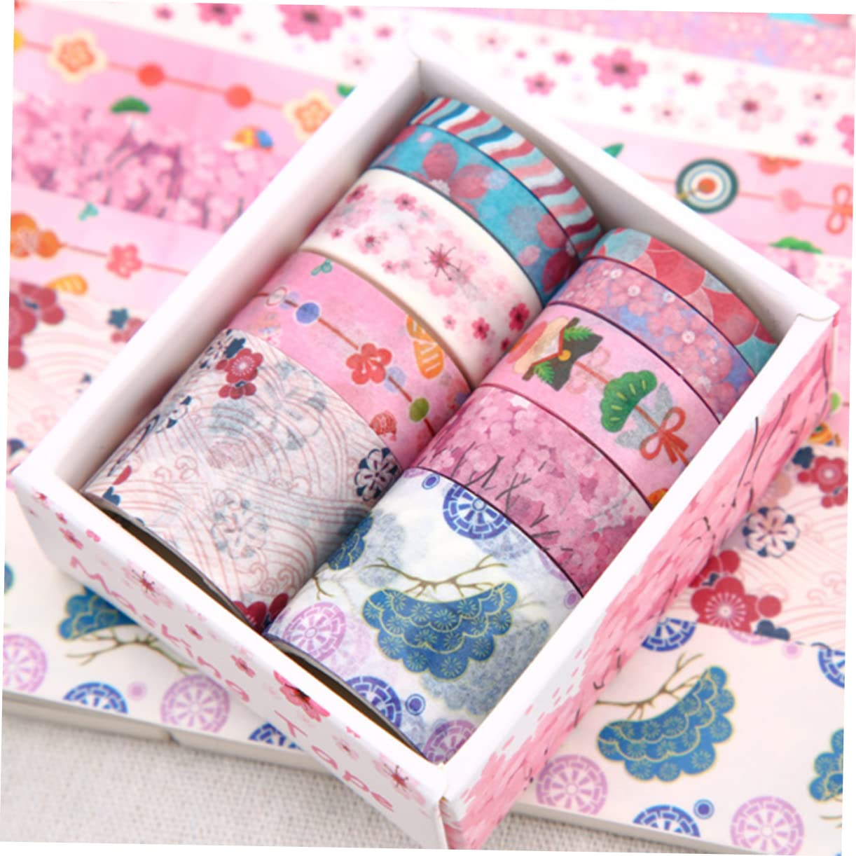 Operitacx 10rotoli Washi Tape Decorativo Nastro Adesivo Per Scrapbook e Fai Te Motivo Albero Di Ciliegio