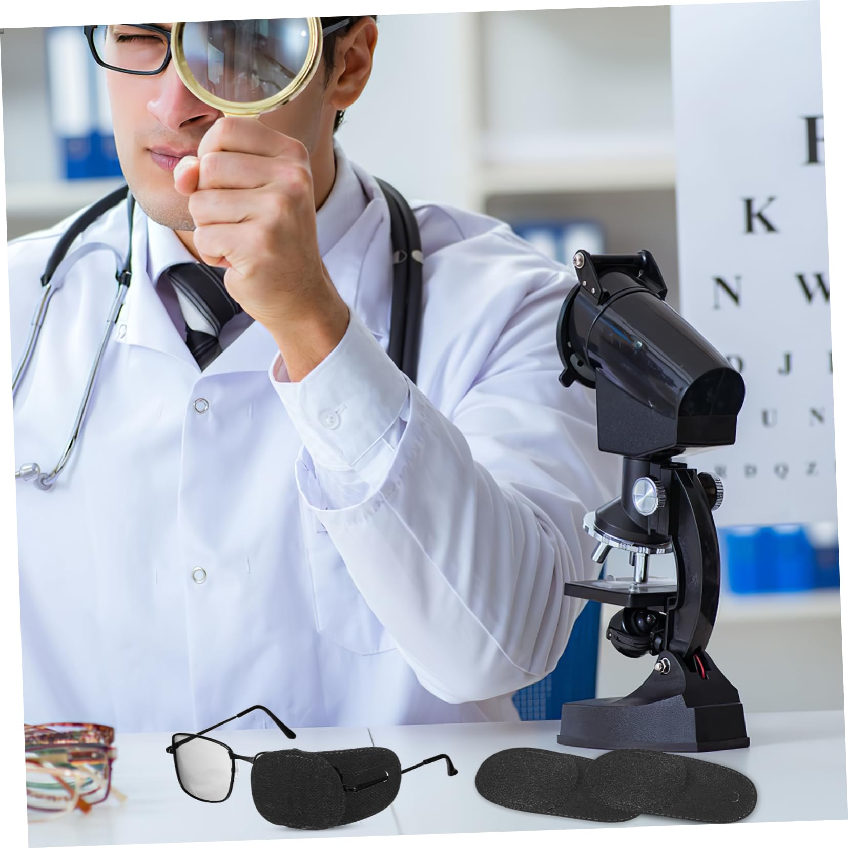 VALICLUD 12 Parches Oculares de Tela No Tejida para Gafas, Transpirables y Ajustables, Ideales para Uso en Casa y Viajes, para Niños Ambliopía