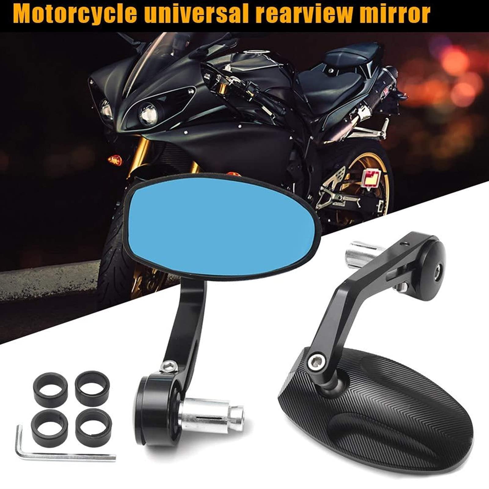 para Accesorios Speed Triple Motocross 1 Par 7/8 22mm Universal CNC Extremo De Barra De Motocicleta Espejos Retrovisores Negros Laterales Espejos