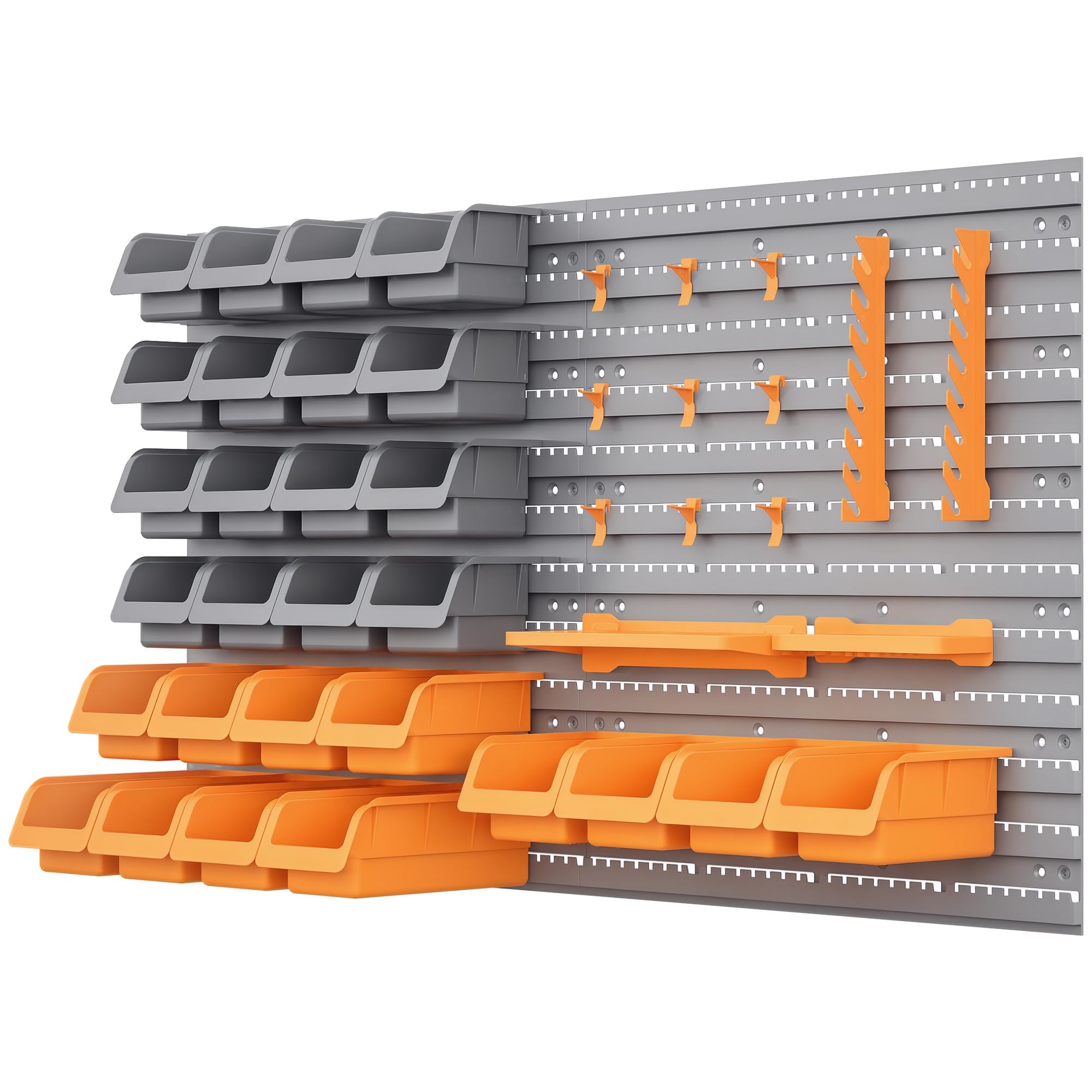 DURHAND Organizador de Herramientas de Pared 44 Piezas Gris y Naranja
