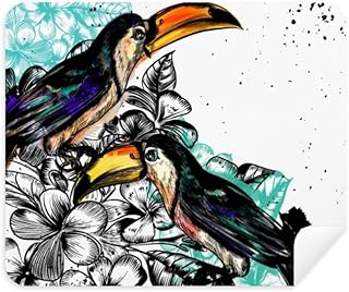 Ink Painting Toco Tropical Bird Cleaning Cloth Screen Cleaner 2pcs Suede Fabric