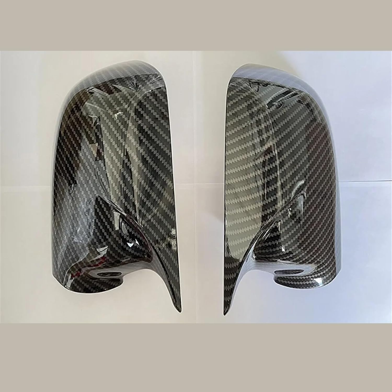 Kiyah Compatible For Mazda 2 3 6 2003 2004 2005 2006 2007 2008 Rearview Side Mirror Cover Wing Cap Exterior Door Rear View Case Trim Carbon Fiber (Color : Gloss Black)