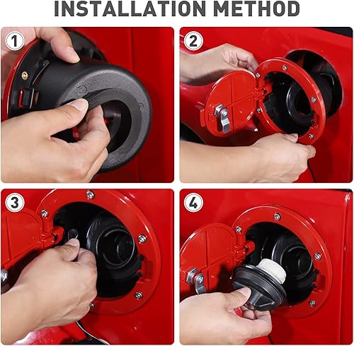 Miniatura 6 de Tapa de tanque de gasolina con cerradura de puerta para Jeep Wrangler JK, tapa de tanque de combustible con cerradura, compatible con Jeep Wrangler