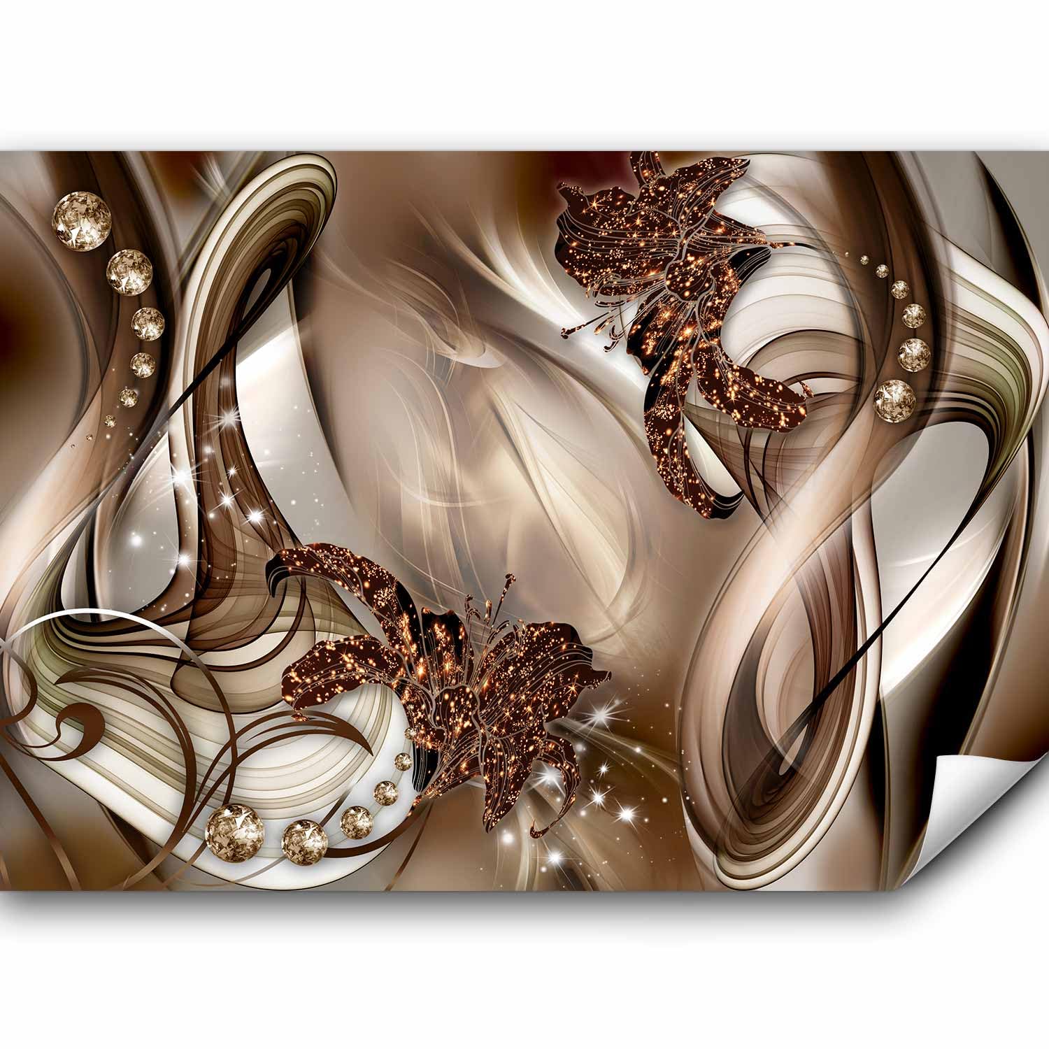 murando - Fototapete Vlies Braun Diamant Blitz, 450x315 cm, Schlafzimmer | Full HD Druck, 3D-Effekt, lichtbeständige Farben, ideal fürs Wohn- oder Schlafzimmer, schnelle Montage, lichtbeständig, edel