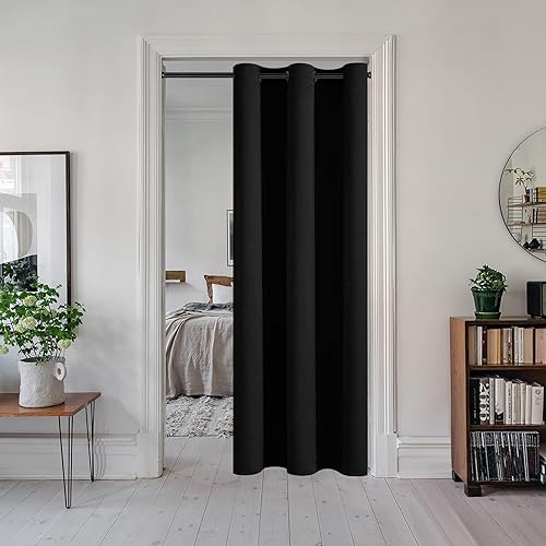 Miniatura 269 de DWCN Cortinas para puerta francesa: cortina térmica con bolsillo para barra para puertas con ventana de cristal, puertas de cocina y patio