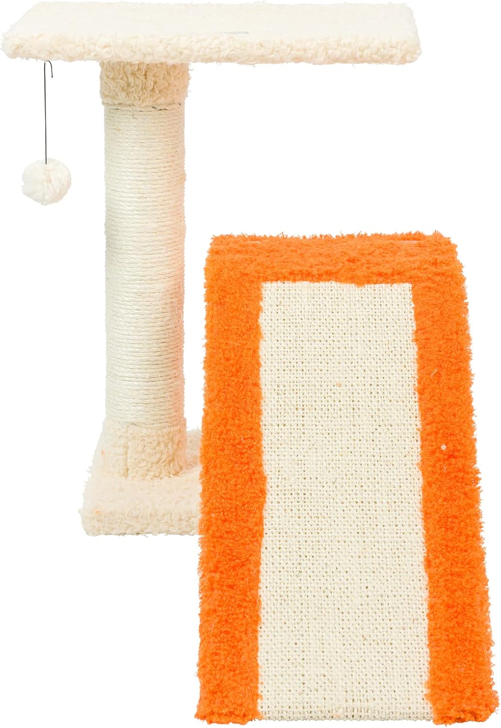 AeroMark Armarkat Model X2101 Two-Level Real Wood Cat Scratcher, Beige/Orange