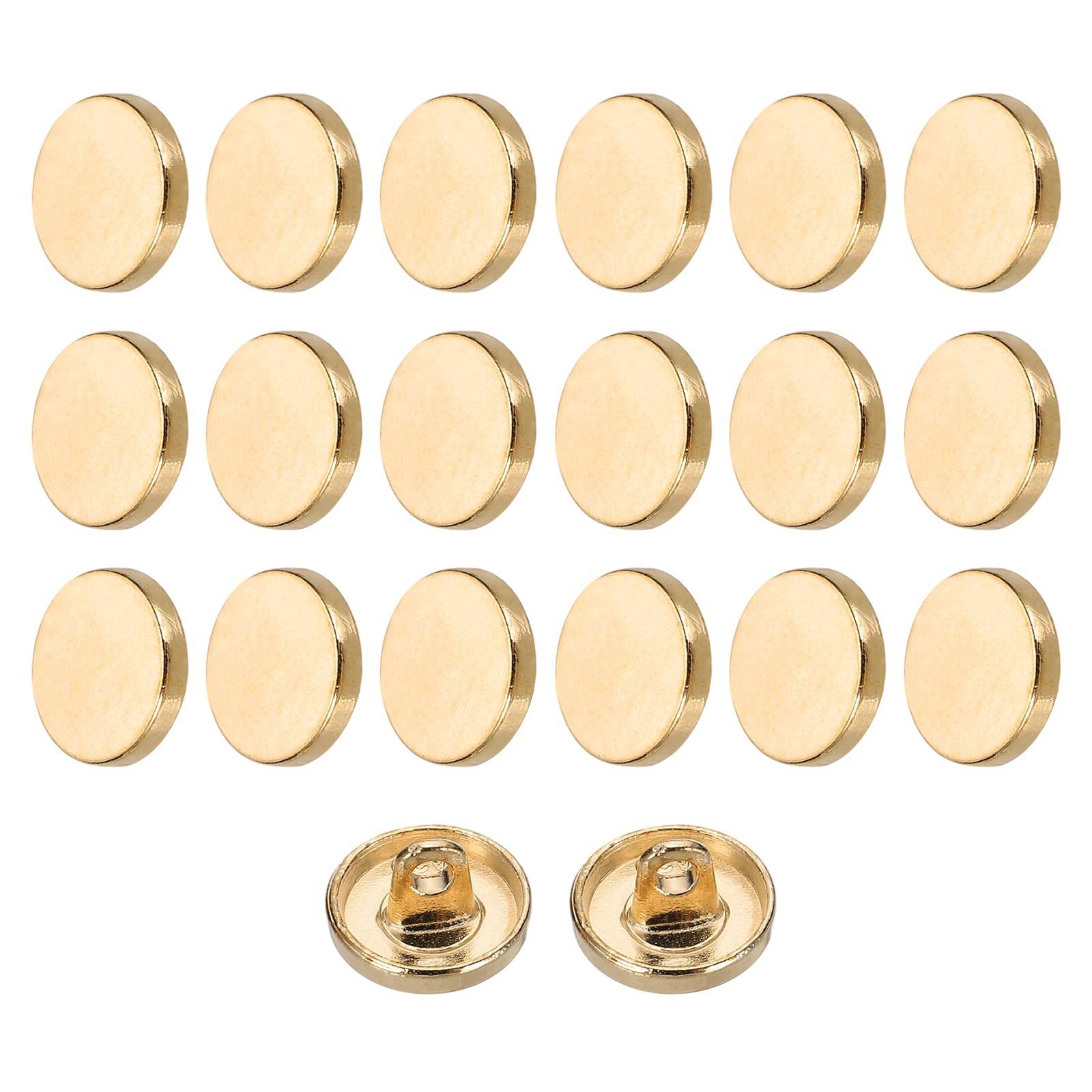 sourcing map 20pcs 18L Metal Round Flat Sewing Buttons Rose Gold