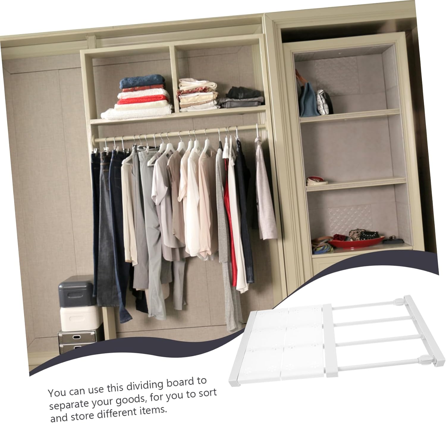 DECHOUS Closet Tension Shelf Expandable Tension Shelf for Wardrobe Storage Organizers