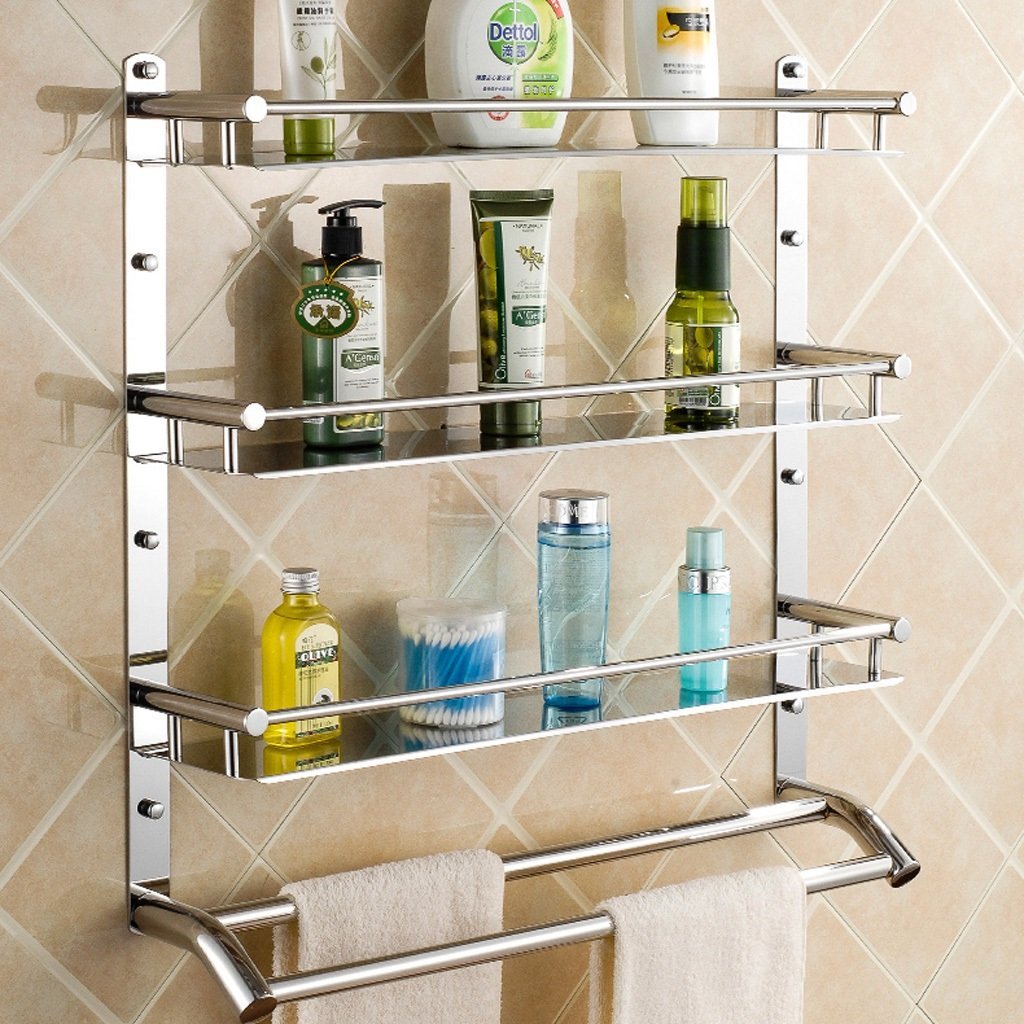 Estantes de baño exquisitos Bastidores de baño, baño de Esquina de Ducha, Bastidor de múltiples Capas, Inodoro montado en la Pared, baño de Inodoro, 50 * 12 * 60 cm, 50 * 12 * 60 cm